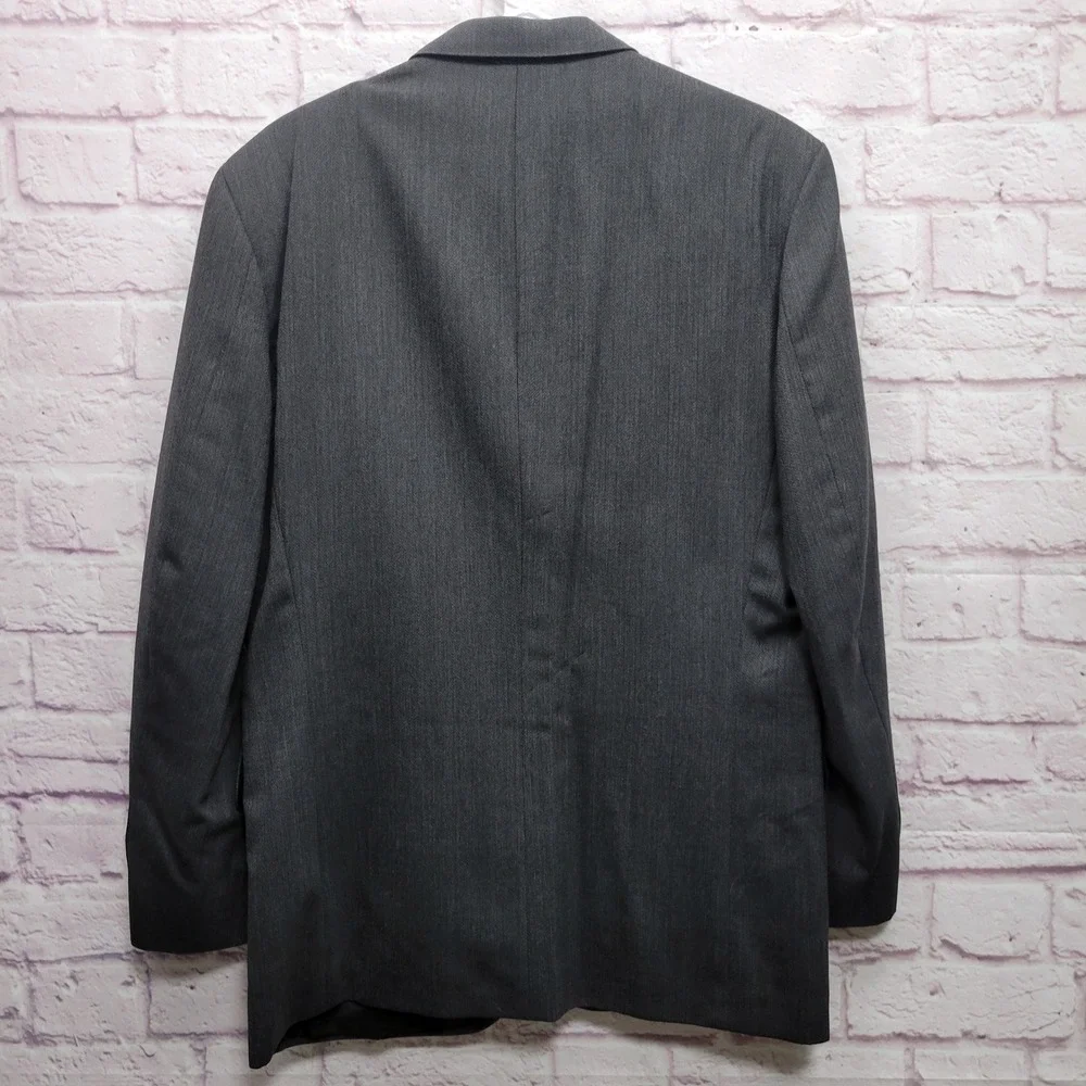 Oscar De La Renta Men Blazer Jacket Size 38R 100% Wool Dark Gray Business Office